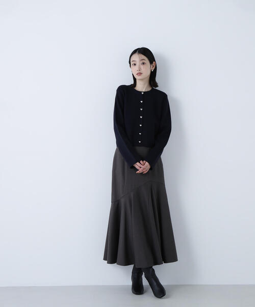 NATURAL BEAUTY BASIC カーディガン ハートボタンニット