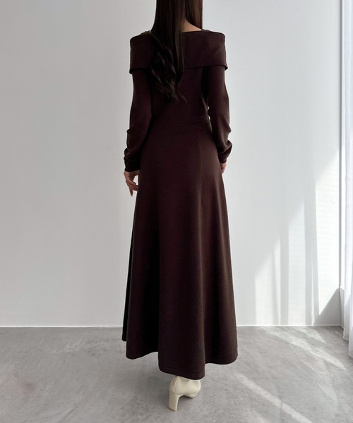 CENEA（セネア） ワンピース オフショル風スクエアネックロングニット