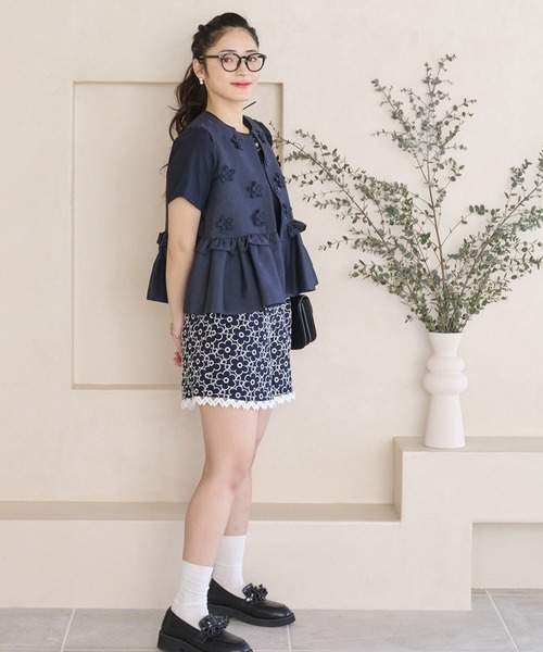 Chesty（チェスティ） ベスト ジレ フラワーモチーフジレ レディース