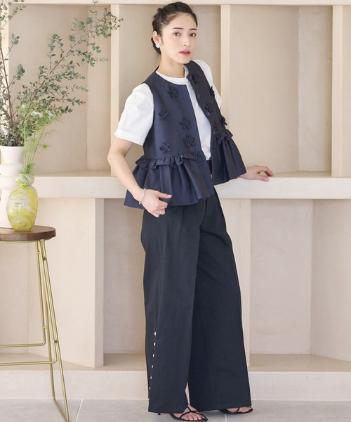 Chesty（チェスティ） ベスト ジレ フラワーモチーフジレ レディース