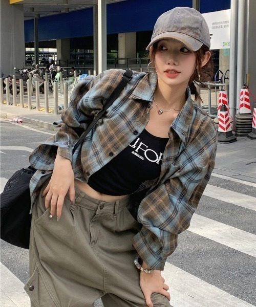 pelle pelle ペレペレ 3XL バックワッペン 厚手チェックネルシャツ lilful シャツ ワッペン付きビッグシルエットチェックネルシャツ