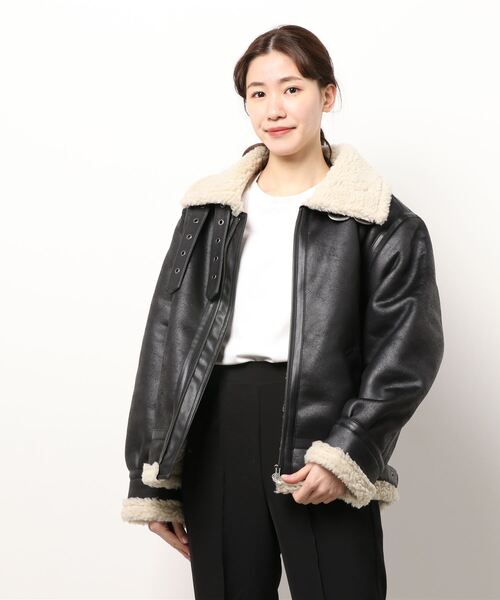 【Ungrid】美品　ジップアップブルゾン　合成皮革 Ungrid（アングリッド） ジップアップブルゾン MEDIUM ブラック