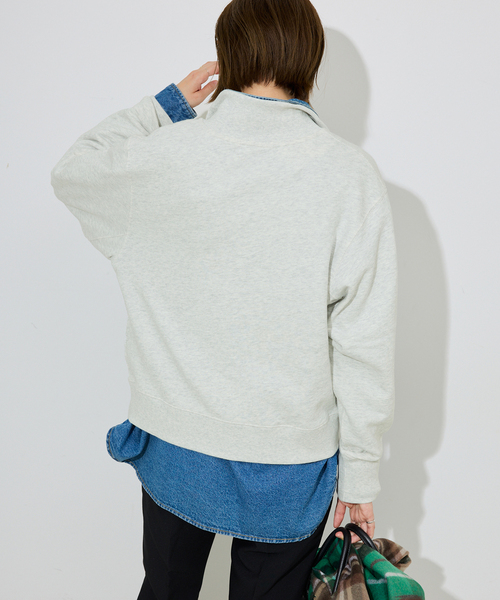 SLOBE IENA トレーナー スウェット クロップドハーフジップ裏毛
