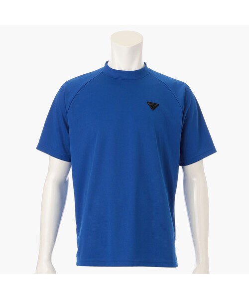 【美品】XLサイズ！ブリーフィング ゴルフ半袖 モックネック Tシャツ 青系 BRIEFING（ブリーフィング） tシャツ 「BRIEFING GOLF／ブリーフィング