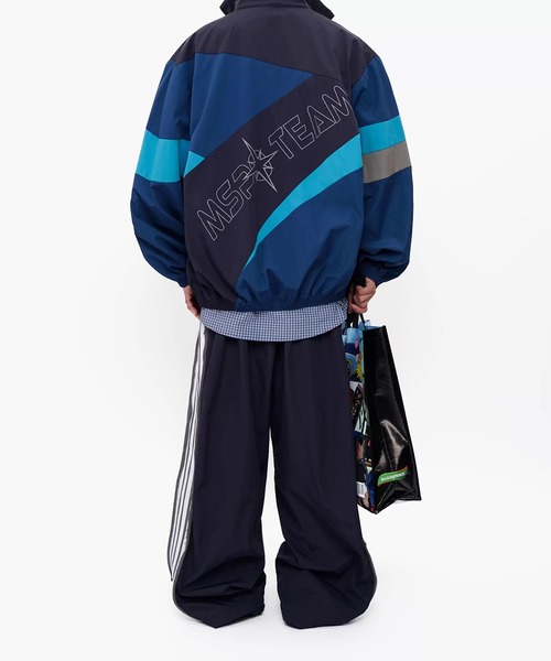 MASONPRINCE ナイロンジャケット オーバーサイズ フード付き ブロック