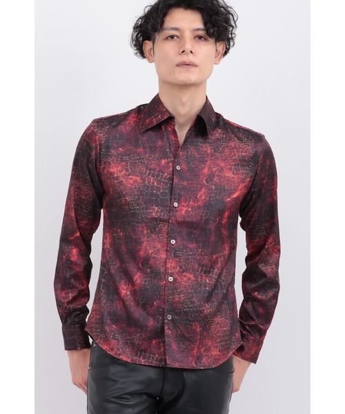 トルネードマート（TORNADO MART）/TORNADO MART∴マーブルクロコダイルプリントシャツ TORNADO MART（トルネードマート） シャツ マーブルクロコダイル