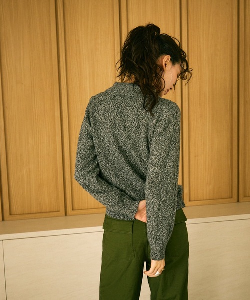 ニット セーター Mixed melange polo knit / ミックスメランジポロ