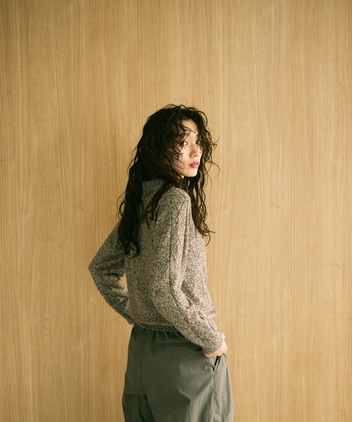 ニット セーター Mixed melange polo knit / ミックスメランジポロ