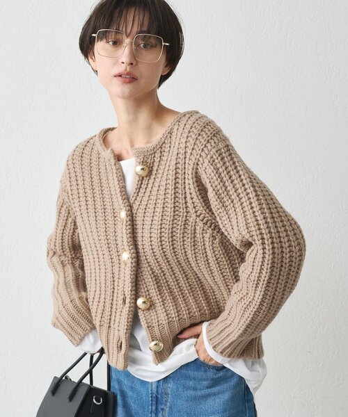 Loungedress（ラウンジドレス） ニット セーター ゴールドボタンニット