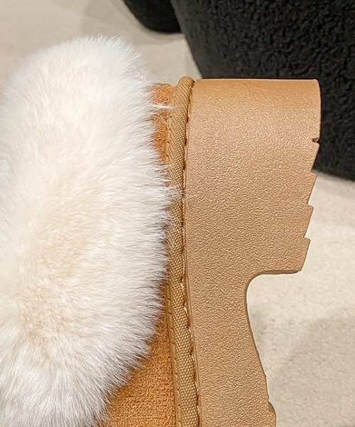 lilful ブーツ 「25年秋冬新作」もこもこボア 厚底ムートンヒール