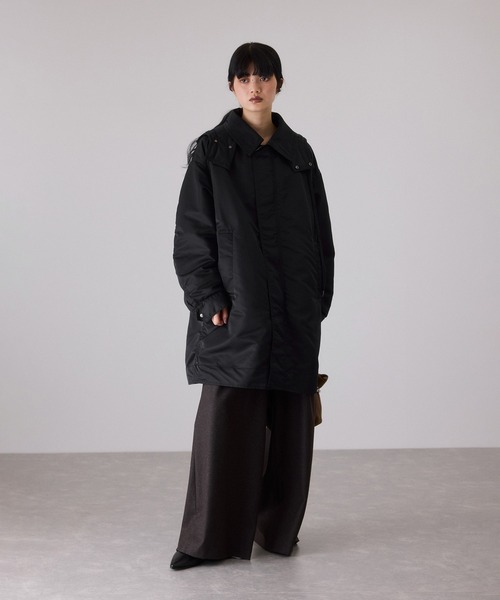 アダムエロぺ　ボンバーツイルフーディコート　新品　ブラック セール】ボンバーツイルフーディコート/撥水（ナイロンジャケット