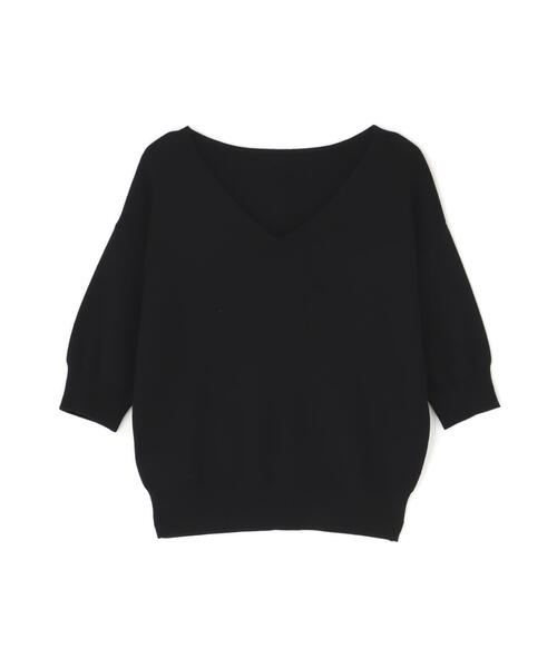 「NATURAL BEAUTY BASIC」 半袖ニット FREE ダークブルー レディース_画像2