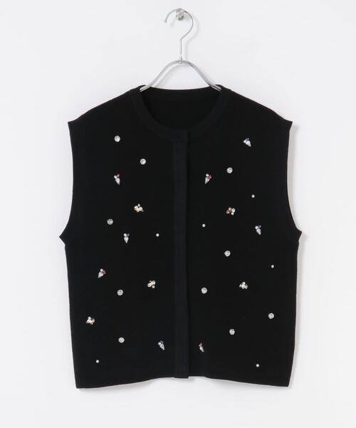 ニット セーター ビジューニットベスト レディース : ZOZOTOWN Yahoo