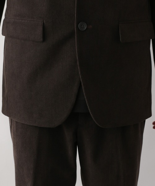 コーデュロイ テーラードジャケット セール】 【セットアップ対応】ダイヤチェックエンボス コーデュロイ