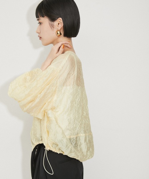 「ADAM ET ROPE'」 7分袖ブラウス FREE ベージュ レディースの画像