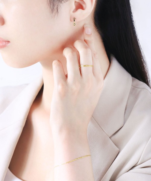 ESTELLE（エステール） ピアス K10 イエローゴールド スモーキー