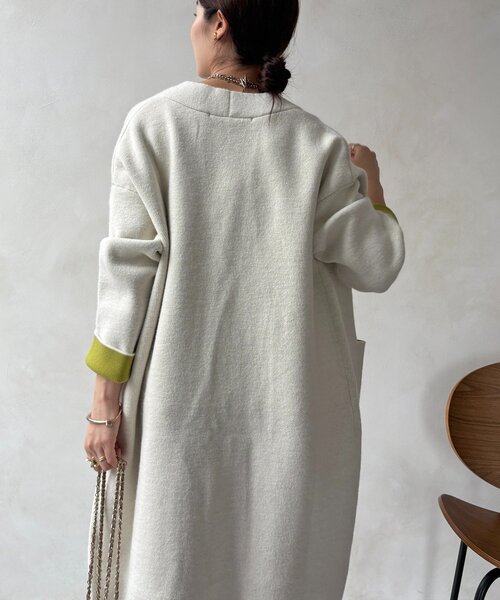 DouDou（ドゥドゥ） カーディガン ダブルフェイスニットガウン