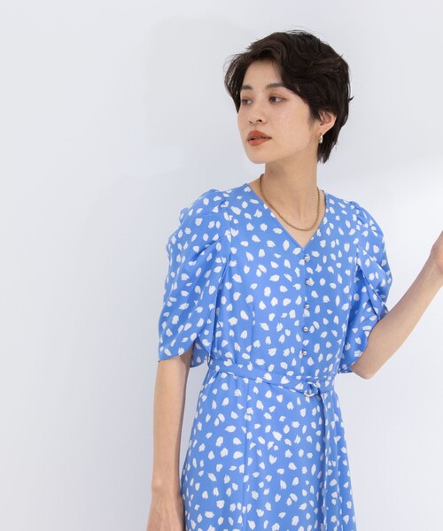 「NOLLEY'S Sophi」 半袖ワンピース 36 ブルー系その他3 レディース_画像7