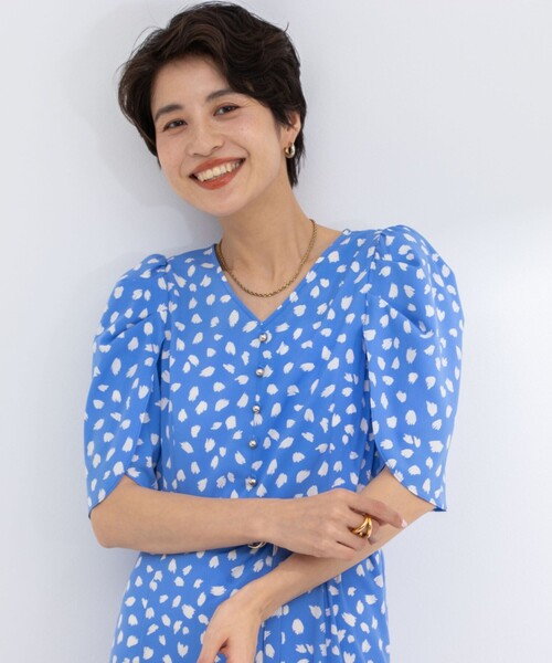 「NOLLEY'S Sophi」 半袖ワンピース 36 ブルー系その他3 レディース_画像9