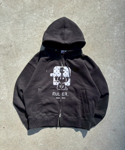 centimeter（センチメーター） パーカー Boxy ruler front zip hoodie