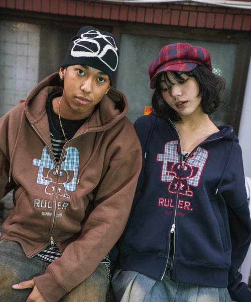 centimeter（センチメーター） パーカー Boxy ruler front zip hoodie