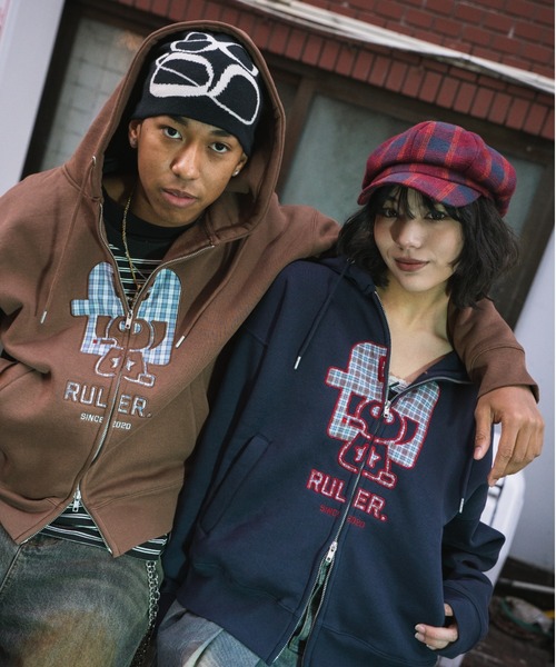 centimeter（センチメーター） パーカー Boxy ruler front zip hoodie