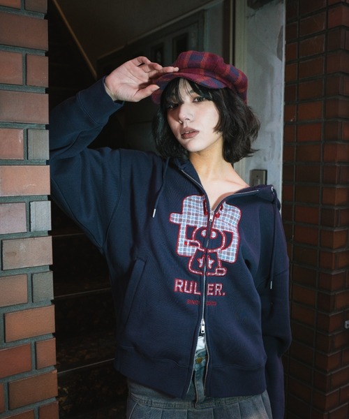 centimeter（センチメーター） パーカー Boxy ruler front zip hoodie