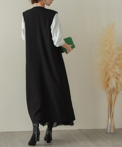 「La-gemme」 ベスト L ブラック レディース_画像2