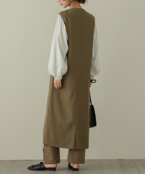 「La-gemme」 ベスト L ブラック レディース_画像6