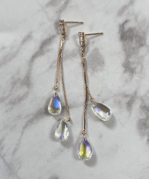 yu-ka ピアス YU-KA:ドロップデザインピアス drop design pierce 