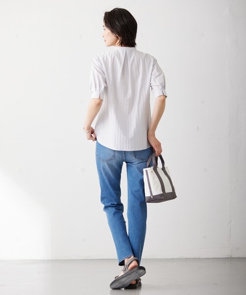 「J.PRESS」 半袖ブラウス MEDIUM ホワイト レディース_画像8