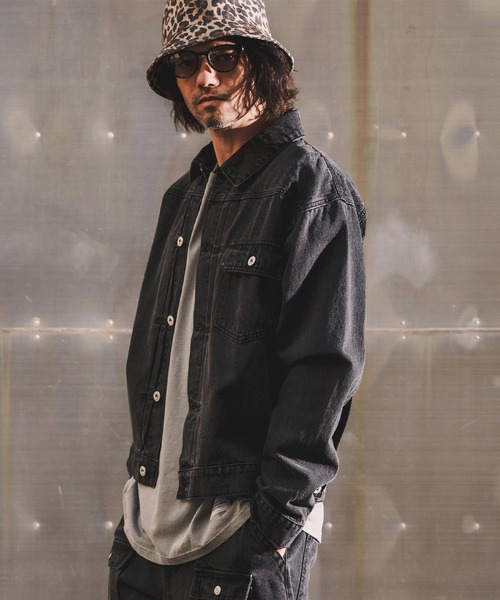 WONDER WALL MOTEL デニムジャケット gジャン mj11317-AGING BLACK