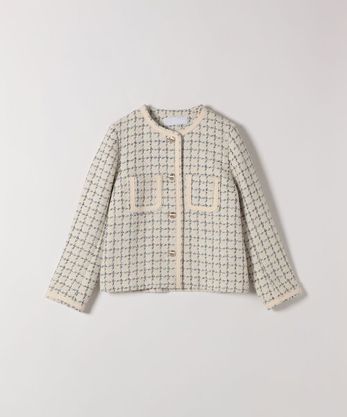 【新品♥】SHIPS any: ノーカラー ツイード ジャケット ブルゾン セール】 SHIPS any: ノーカラー ツイード ジャケット ブルゾン