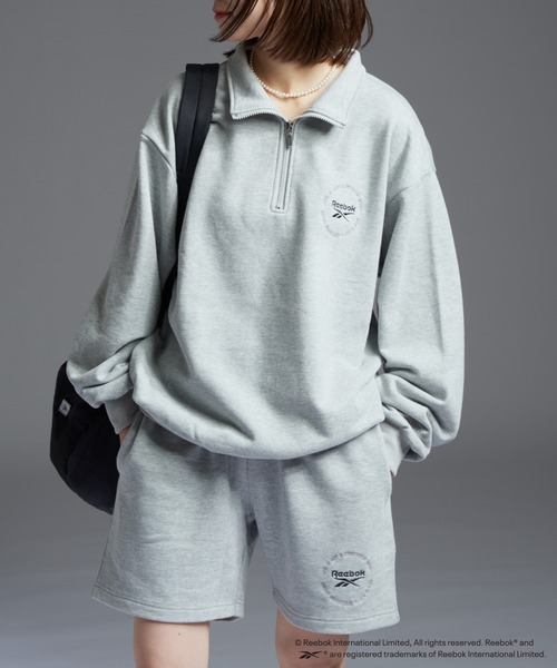 「Reebok」 スウェットカットソー MEDIUM ライトグレー レディース_画像3