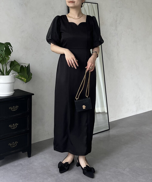 「prose verse」 半袖ワンピース MEDIUM ブラック レディース_画像3