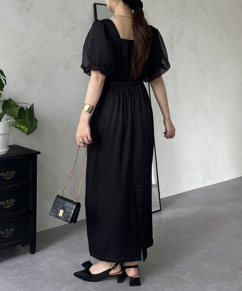 「prose verse」 半袖ワンピース MEDIUM ブラック レディース_画像8