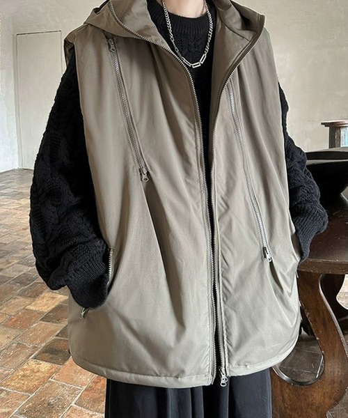 WESTBOY（ウエストボーイ） ベスト ジレ フード付き オーバーサイズ