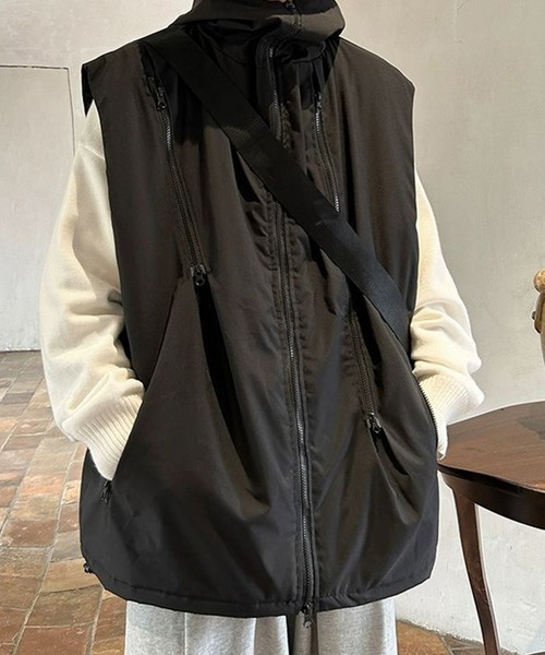WESTBOY（ウエストボーイ） ベスト ジレ フード付き オーバーサイズ