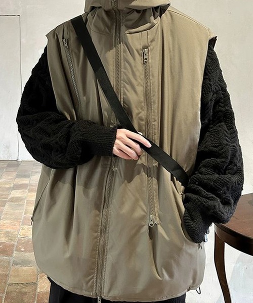 WESTBOY（ウエストボーイ） ベスト ジレ フード付き オーバーサイズ