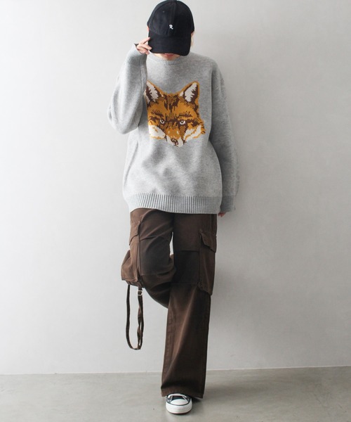 「SpRay」 長袖ニット FREE グレー レディース_画像9