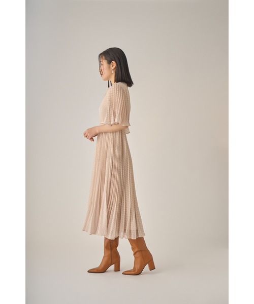 美品  CELFORD 長袖ワンピース シャーリングワンピース レディース 38 CELFORD（セルフォード） 長袖ワンピース 38 ベージュ レディース