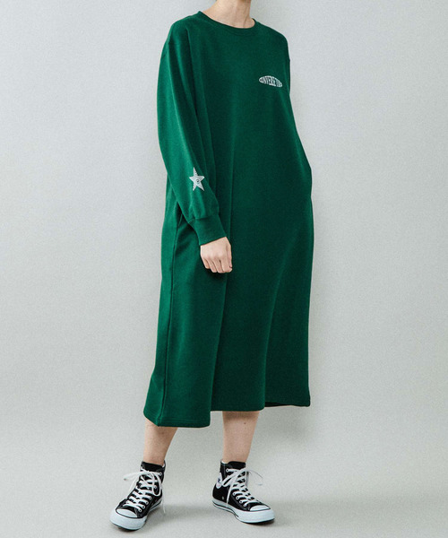 「CONVERSE TOKYO」 長袖ワンピース - ベージュ レディース_画像2