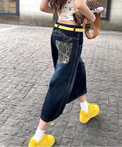 SHEENA（シーナ） ワイドパンツ ハーフパンツ ジーンズ デニム デニム