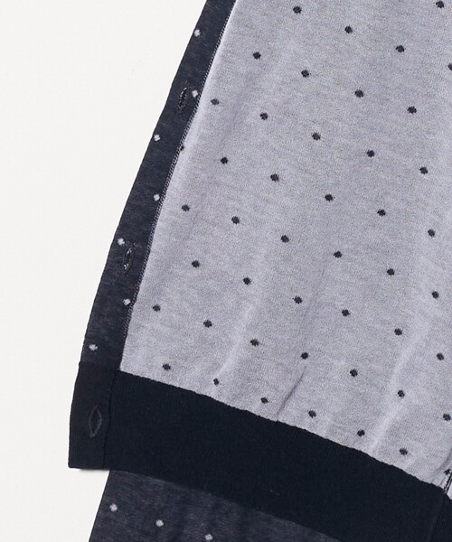 6 カーディガン 「6(ROKU)」コットンナイロン ドット ジャガード