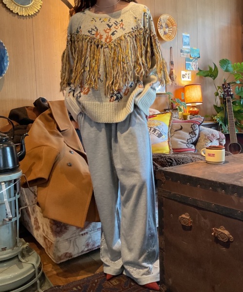 「Unitage」 長袖ニット FREE レッド レディース_画像2