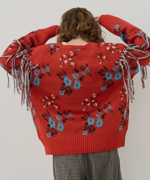 「Unitage」 長袖ニット FREE レッド レディース_画像5