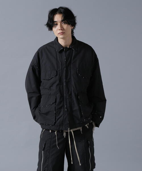 「DANKE SCHON」 ミリタリージャケット L ブラック メンズ_画像3