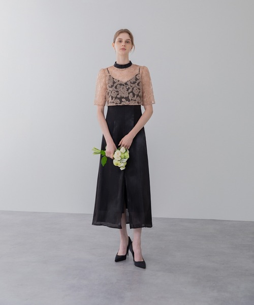 「Leja」 コンビワンピース MEDIUM ブラック レディースの画像