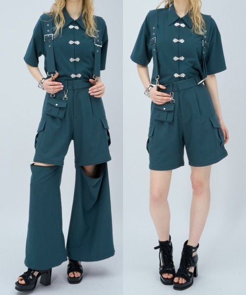 HARE（ハレ） ワイドパンツ カーゴパンツ 「接触冷感」マルチWAYサス