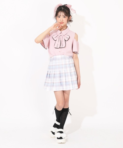 PINKHUNT（ピンクハント） ブラウス シャツ ビッグリボン付き肩あき